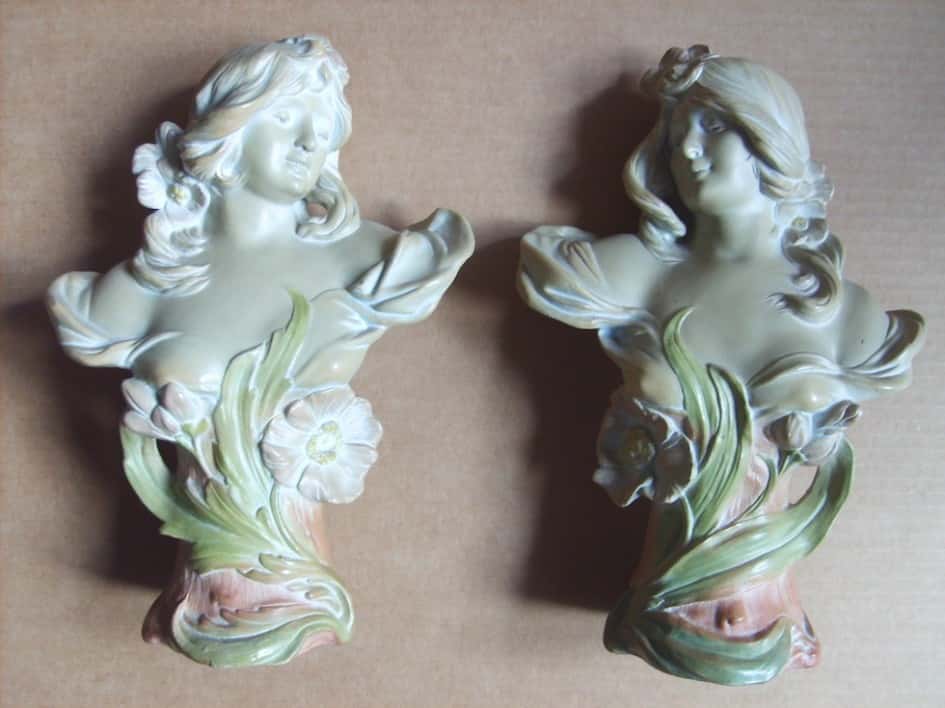 Polychrome ceramic Liberty sculptures
