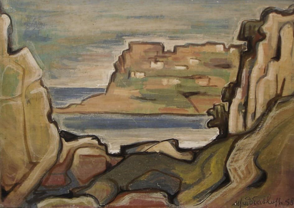 Alfredo Bortoluzzi - View of Peschici (Gargano), 1958