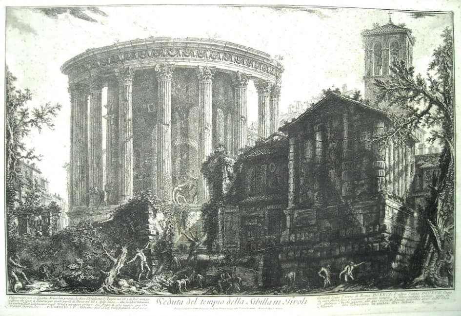 G. B. Piranesi: Veduta del Tempio della Sibilla a Tivoli