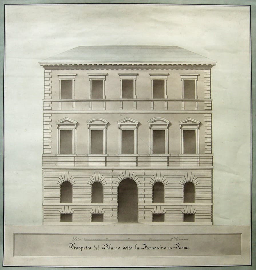 Sebastiano Vidovisio - Prospetto Palazzo Farnesina, Roma