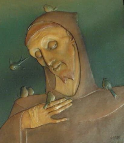 San Francesco d'Assisi, Adolfo Rollo - Scultura gesso policromo