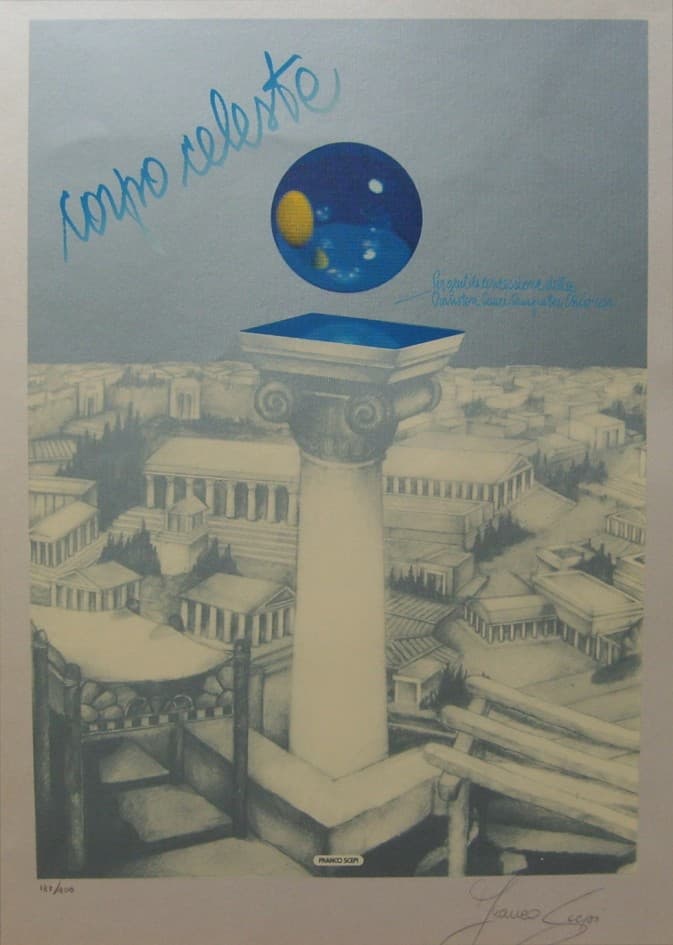 Franco Scepi: Corpo Celeste, tipolitografia su carta-seta, 1983