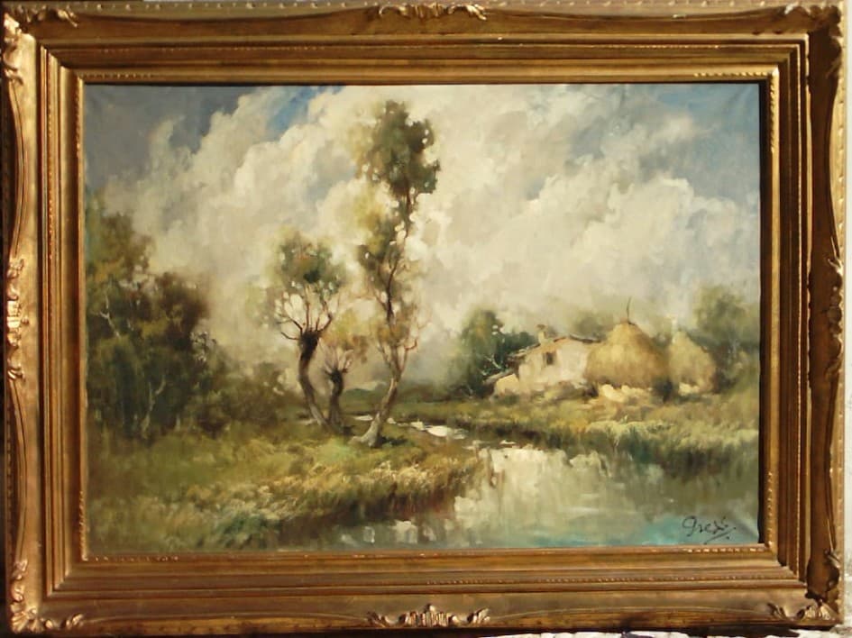 Gress: Paesaggio su tela, XX secolo