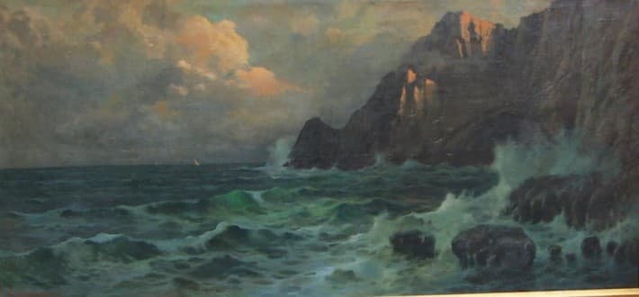 Ilio Giannaccini: Marina di Capri, olio su tela