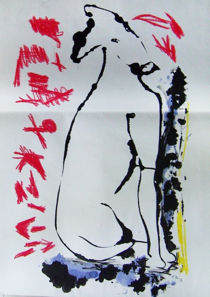 Lewerang: Paesaggio a olio su tela, 1990
