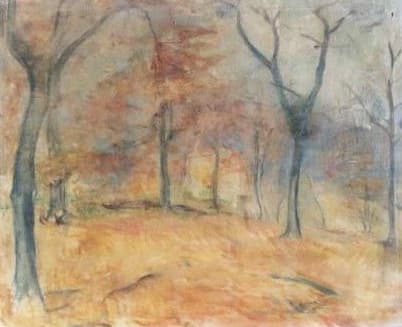 Dipinto di Van Buren: Paesaggio con Alberi, 80x100 cm